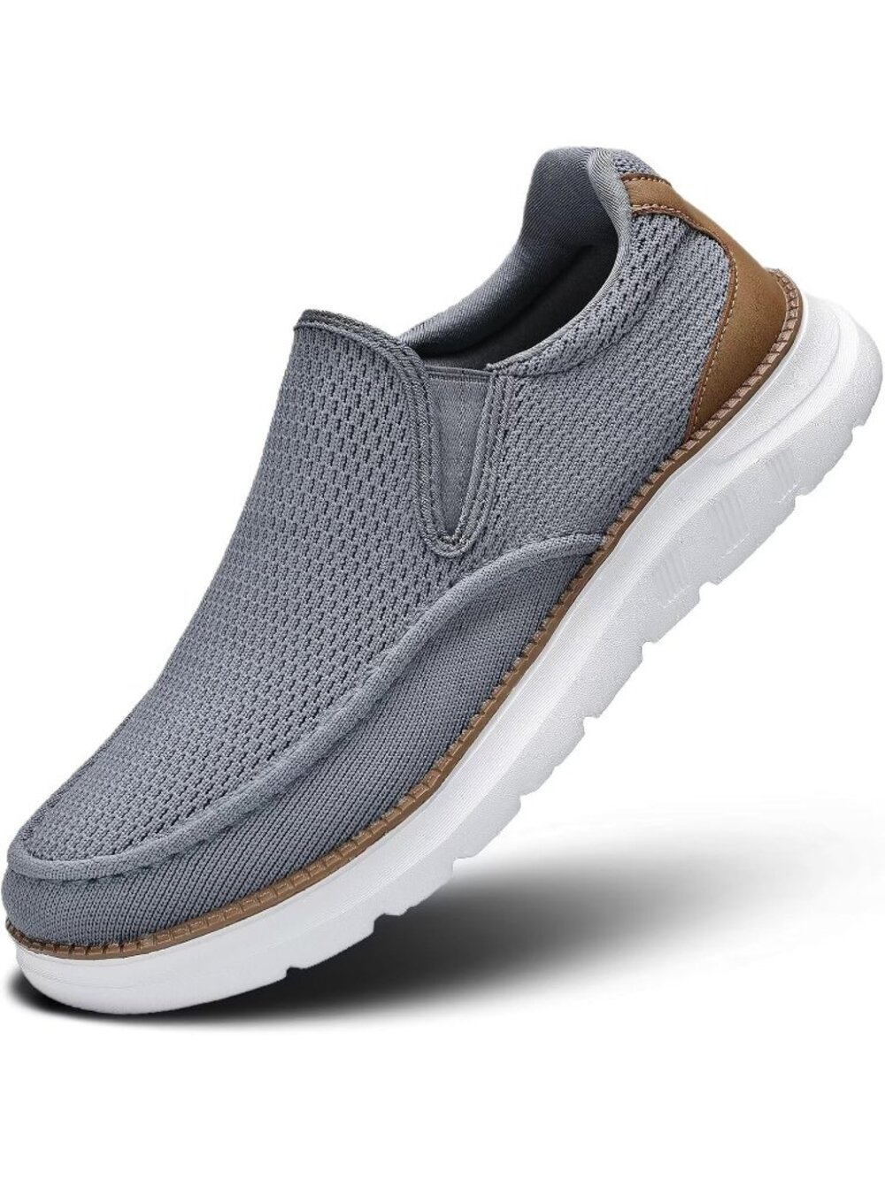 Men's Grey Closed Toe Slip On Mesh Oxfords Business Casual Dress Sneaker